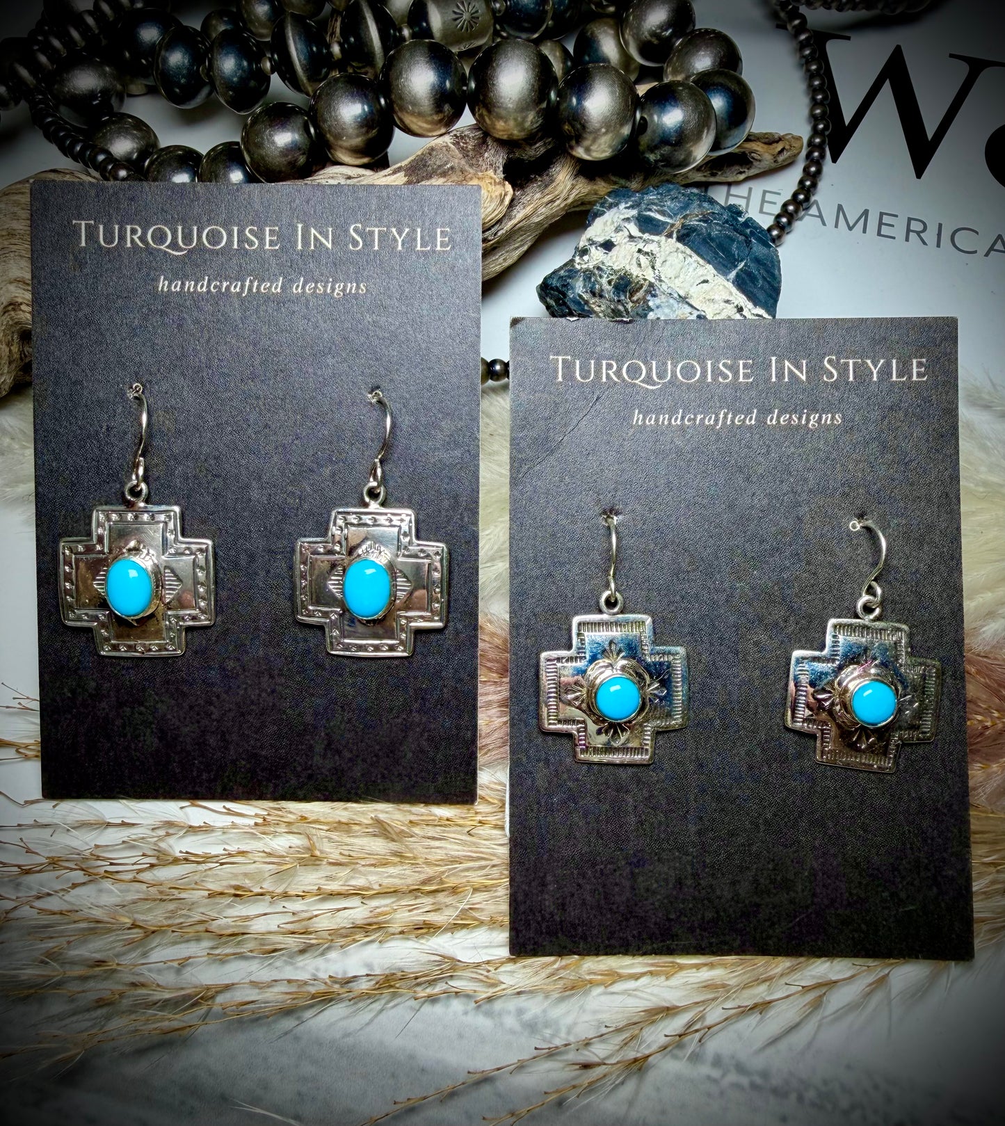 Sterling Silver with Turquoise Dangles