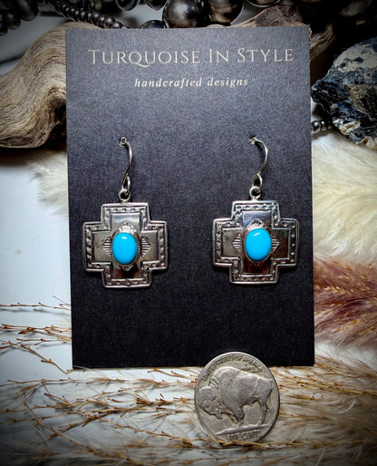 Sterling Silver with Turquoise Dangles