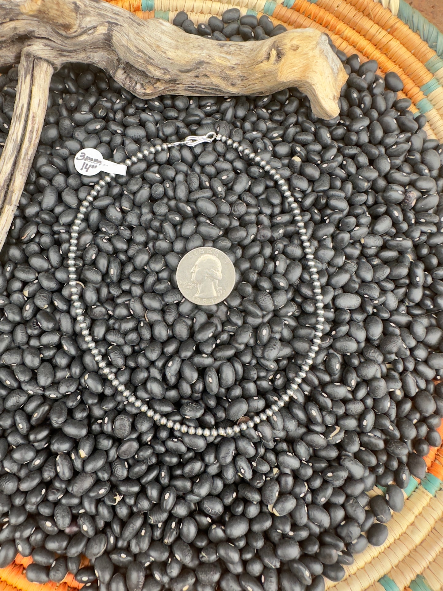 3mm 14" Navajo Pearl Necklace