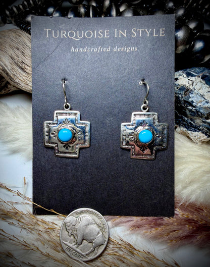 Sterling Silver with Turquoise Dangles
