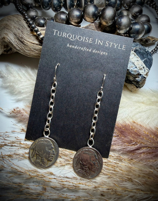 Buffalo Nickel on Chain Dangles
