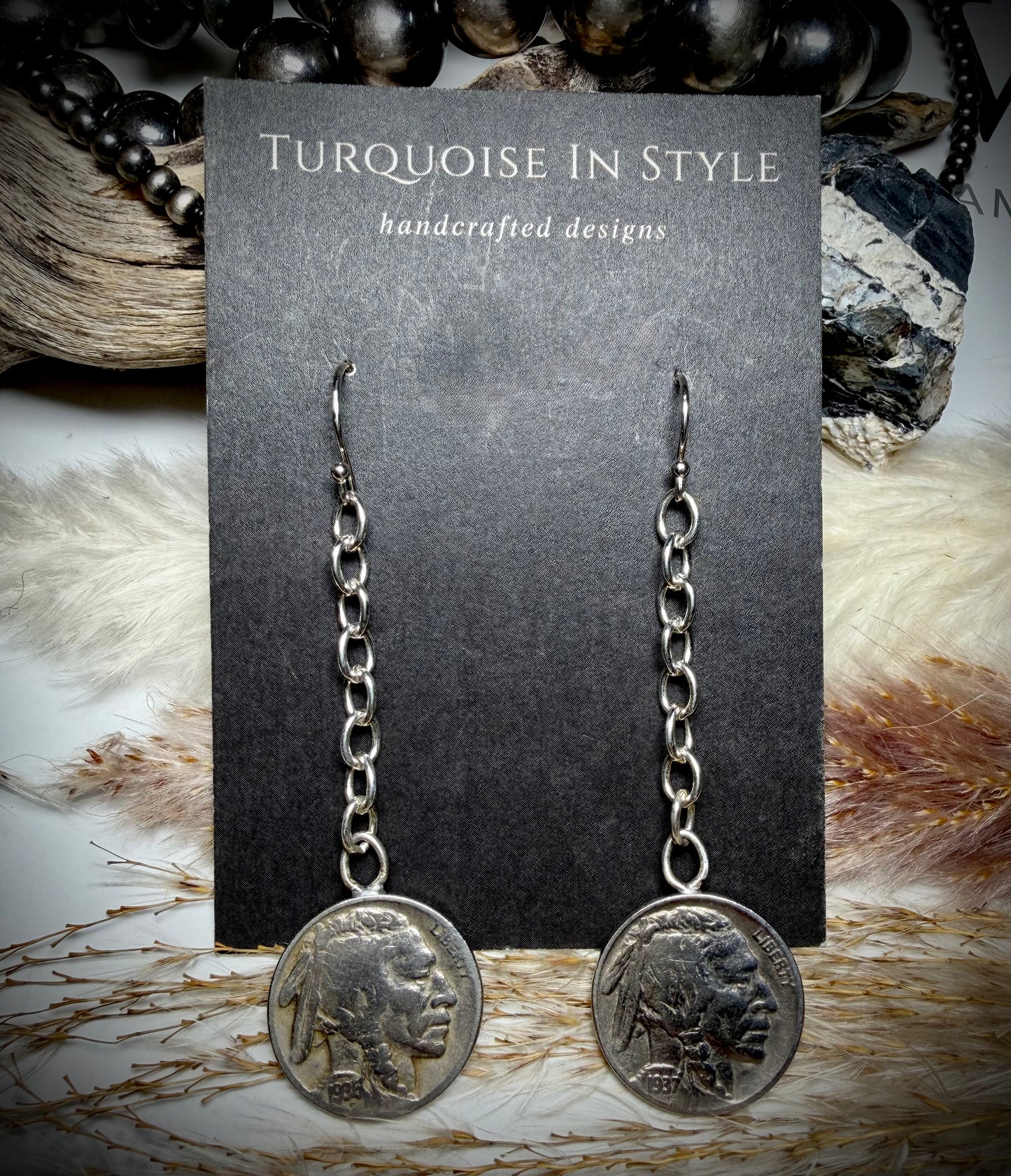 Buffalo Nickel on Chain Dangles