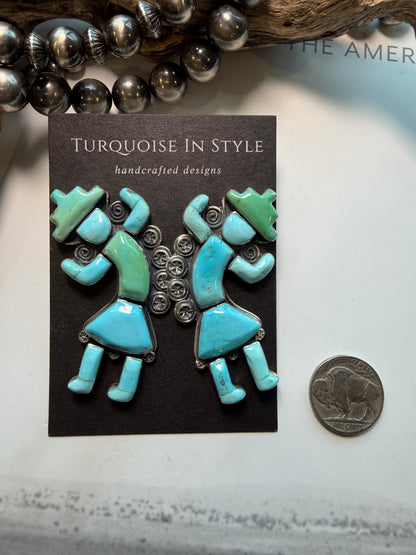 Federico Sleeping Beauty Turquoise Dancer Earrings