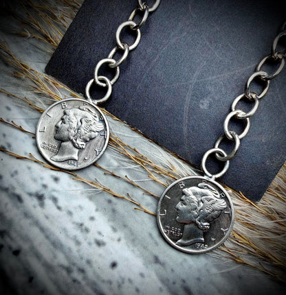 Mercury Dime Dangle Earring