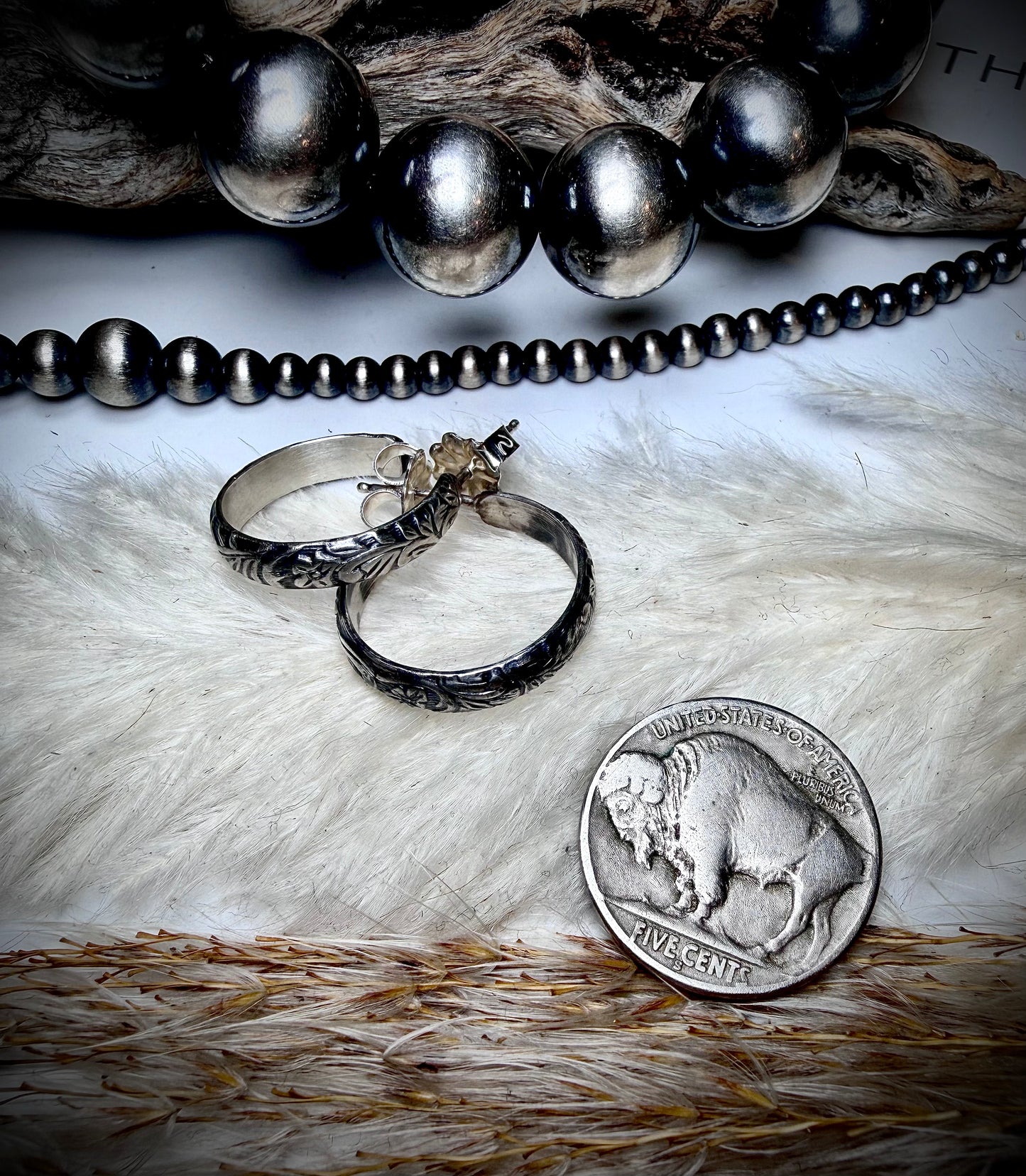 Tooled Sterling Mini Hoops