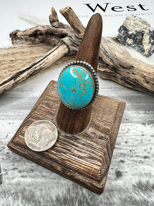 Stunning Round Kingman Turquoise Ring