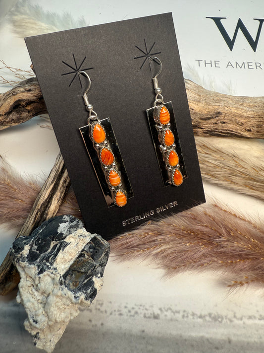 Jody Tsosie Orange Spiny Dangles