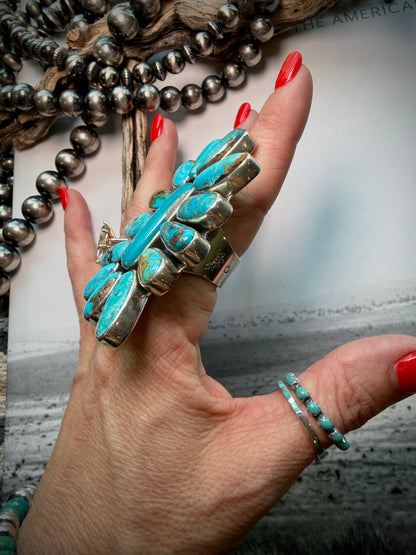 Megan's Vaulted Federico Pilot Mountain Turquoise Adjustable Ring