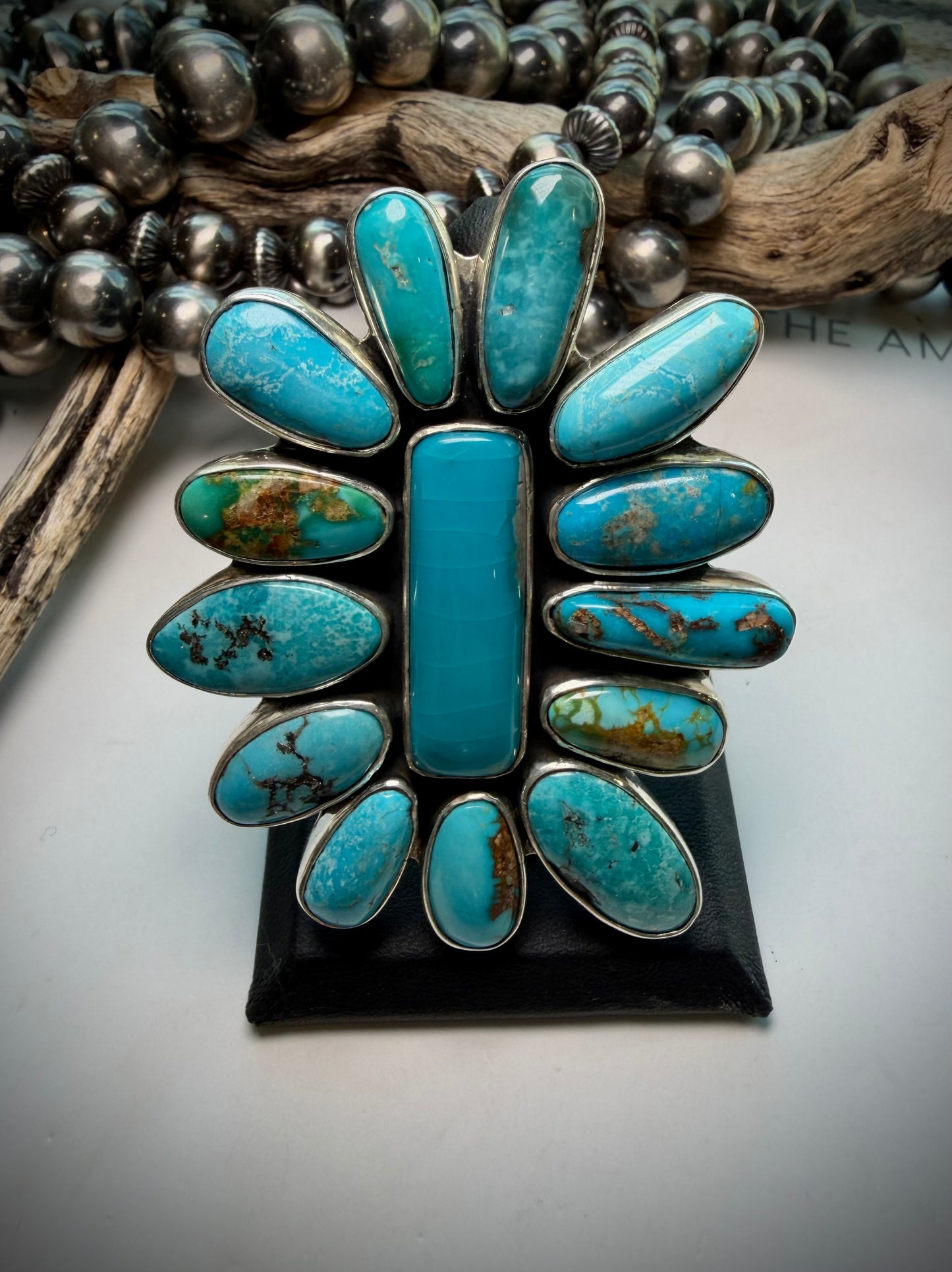 Megan's Vaulted Federico Pilot Mountain Turquoise Adjustable Ring