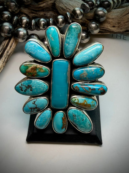 Megan's Vaulted Federico Pilot Mountain Turquoise Adjustable Ring