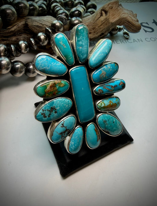 Megan's Vaulted Federico Pilot Mountain Turquoise Adjustable Ring