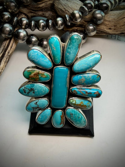 Megan's Vaulted Federico Pilot Mountain Turquoise Adjustable Ring