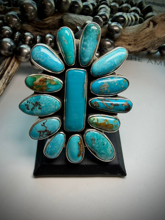 Megan's Vaulted Federico Pilot Mountain Turquoise Adjustable Ring