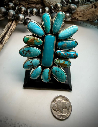 Megan's Vaulted Federico Pilot Mountain Turquoise Adjustable Ring