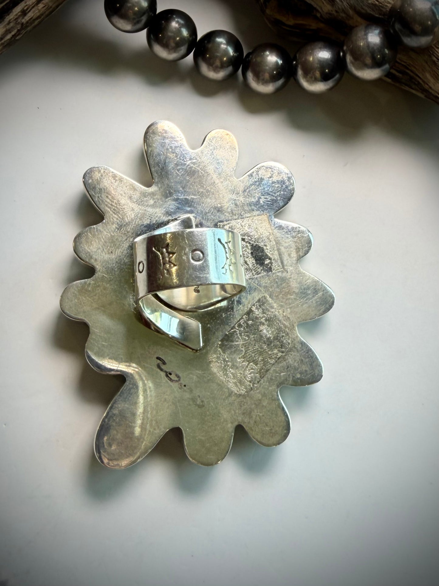 Megan's Vaulted Federico Pilot Mountain Turquoise Adjustable Ring