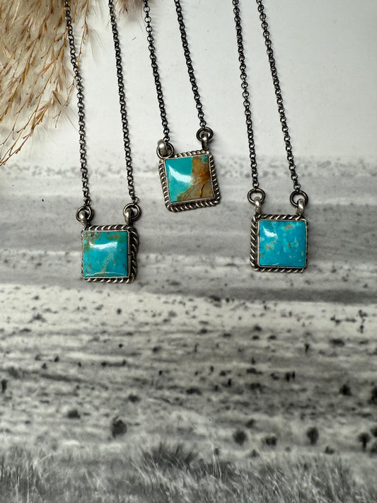 Johnny Dixon Square Kingman Necklace