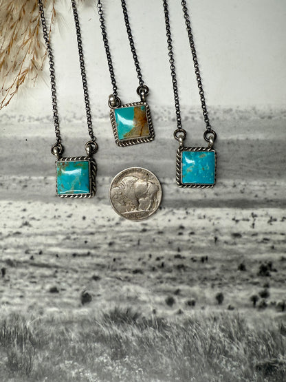 Johnny Dixon Square Kingman Necklace