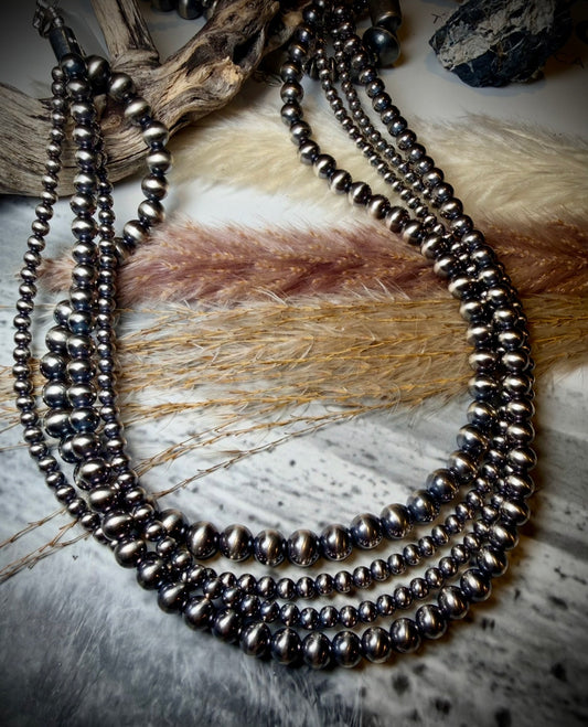 Layered Four Strand Sterling Pearl Necklace