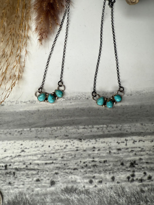 Maxine Ramirez 3 Stone Kingman Necklace