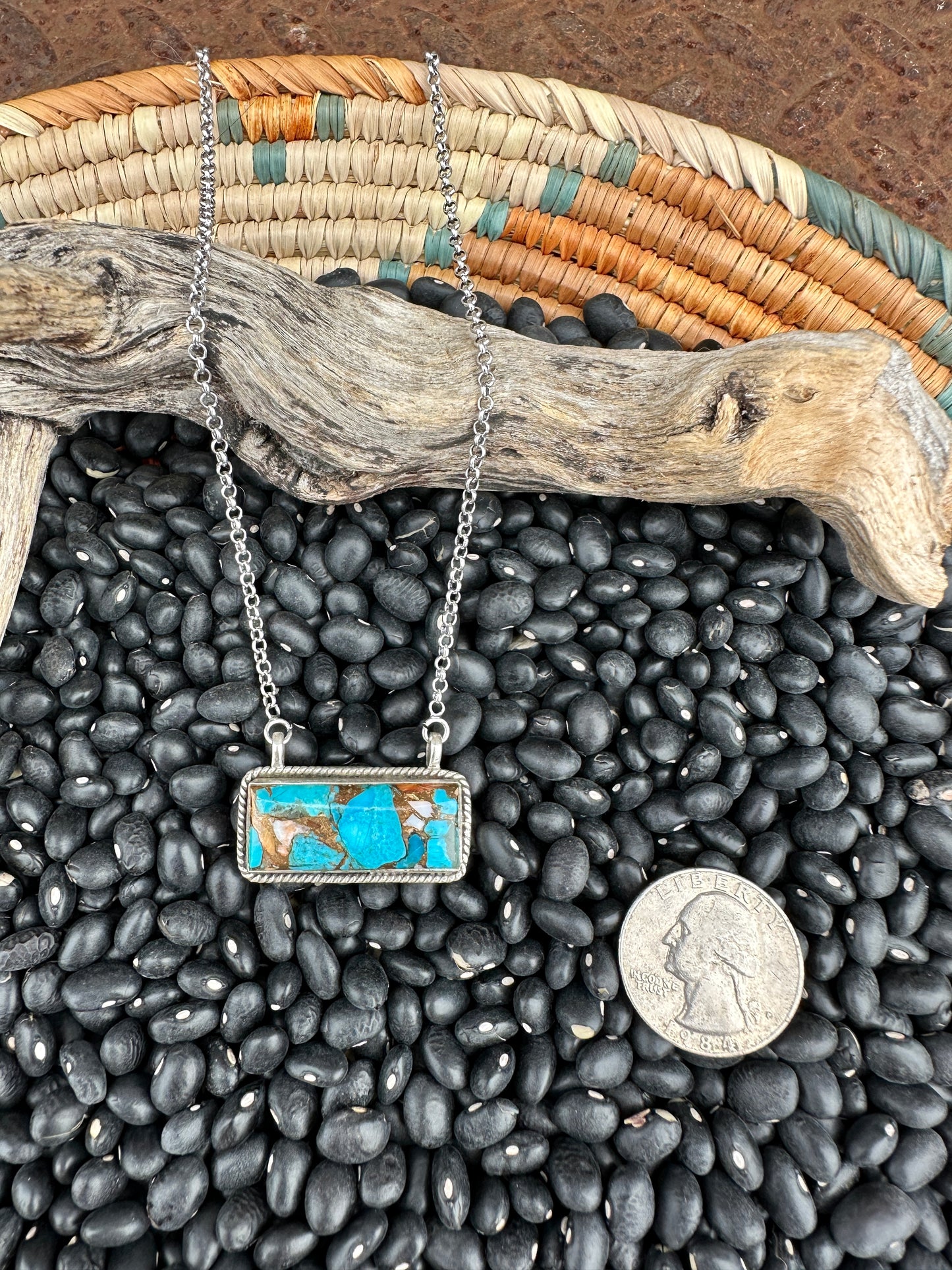 Turquoise Mojave Bar Necklace