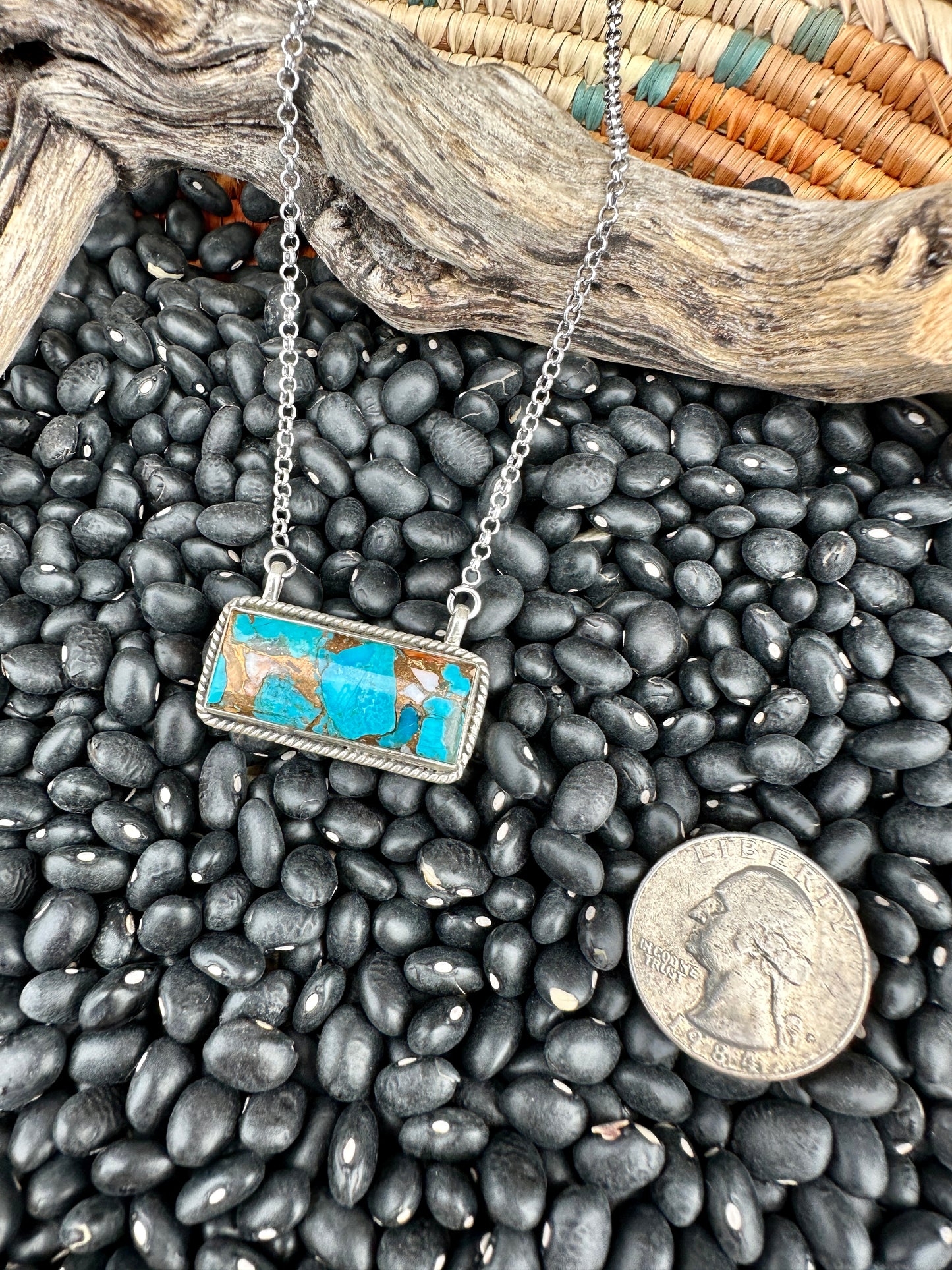 Turquoise Mojave Bar Necklace