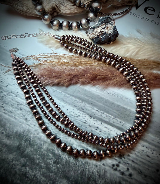 Layered Four Strand Sterling Pearl Necklace