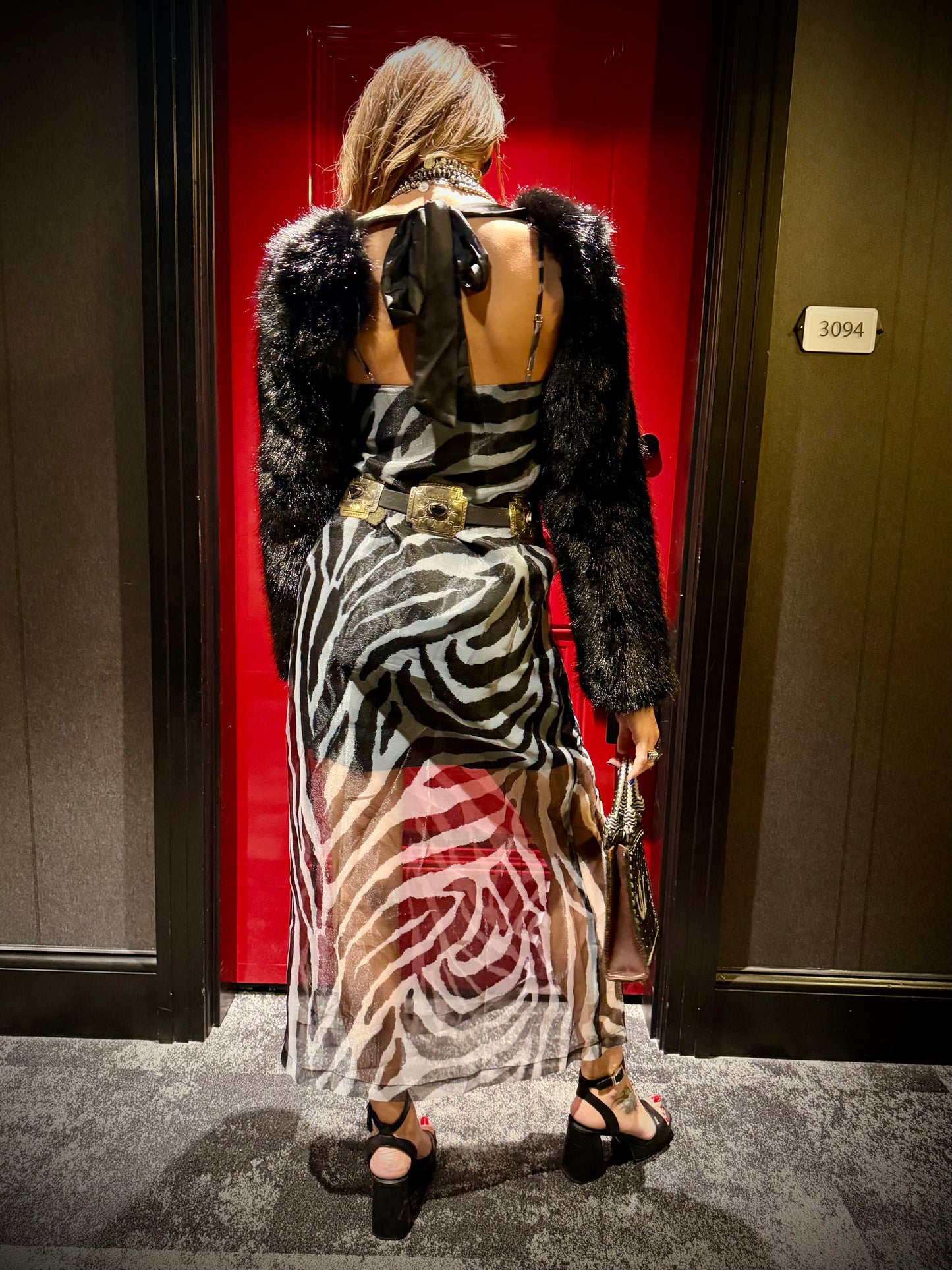 The Black Tie Faux Fur Shrug