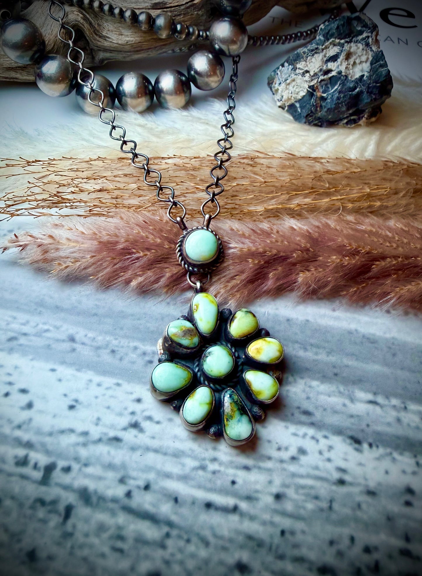 Eli Skeets Palomino Cluster Pendant Necklace