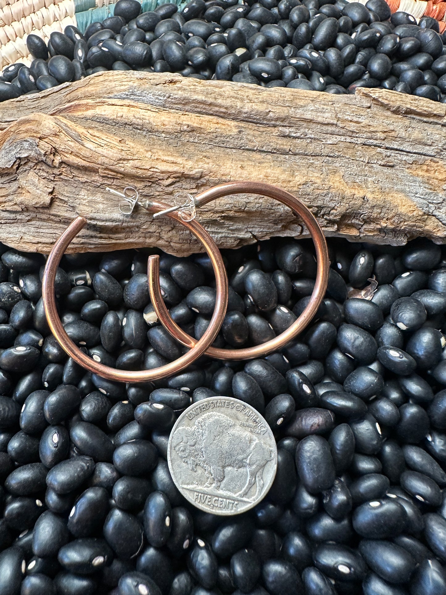 Elaine Tahe Copper Hoop Earrings