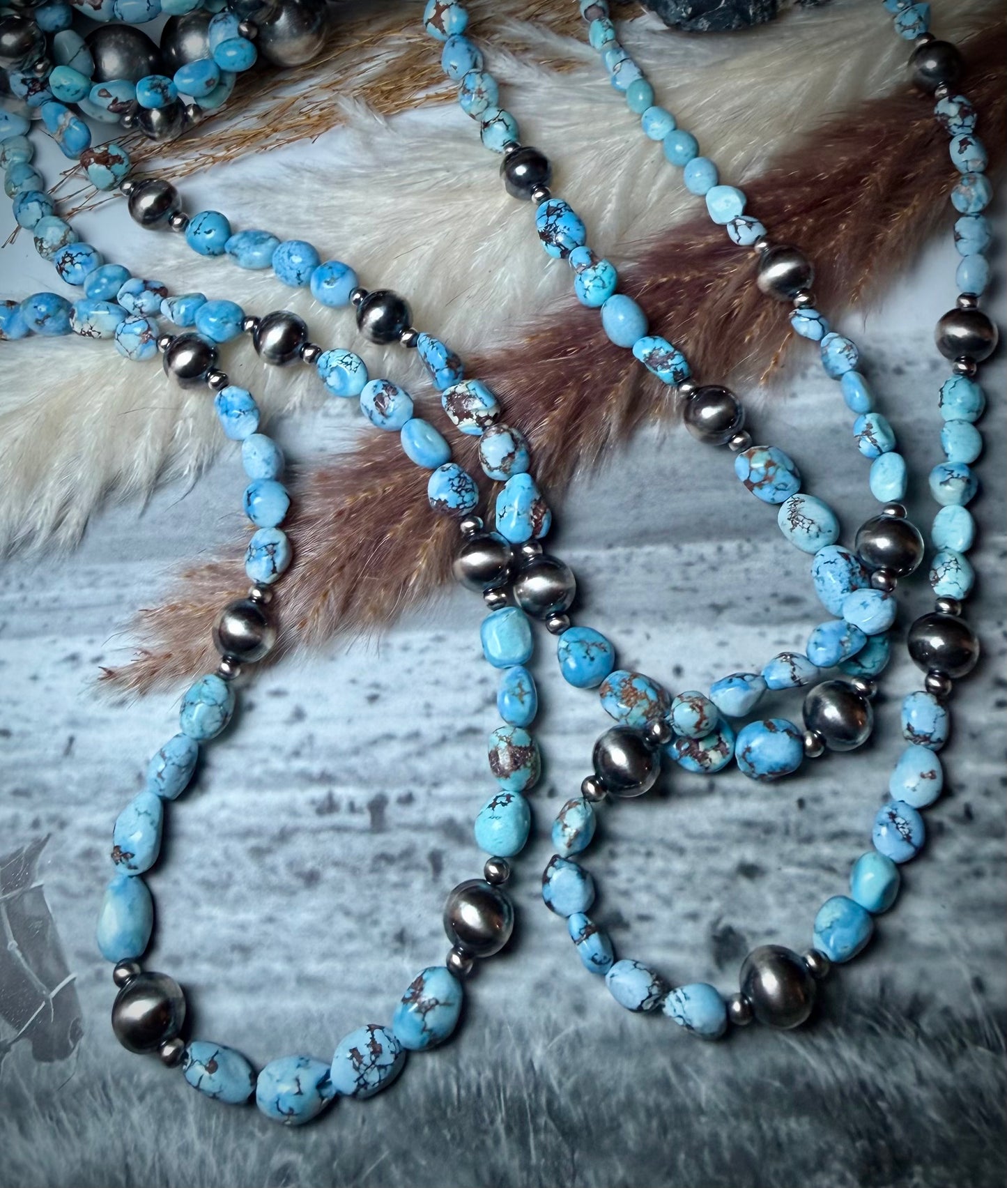 TIS Famous Golden Hills Beaded Necklaces 17"