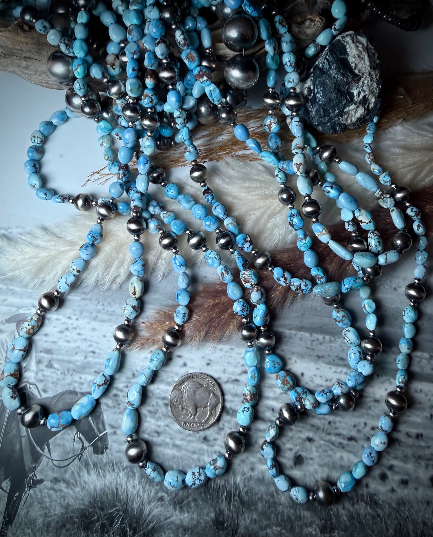 TIS Famous Golden Hills Beaded Necklaces 17"