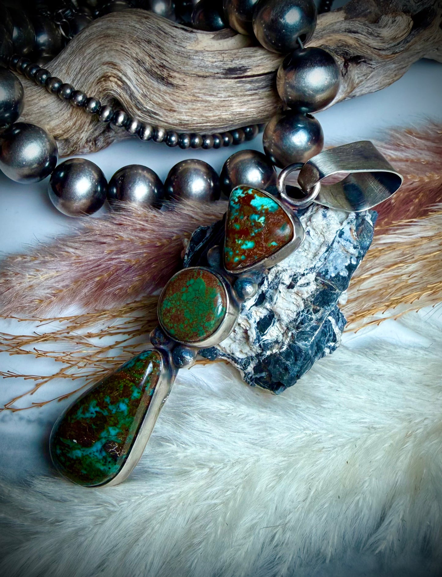 Ella Peter Three Stone Drop Pendant