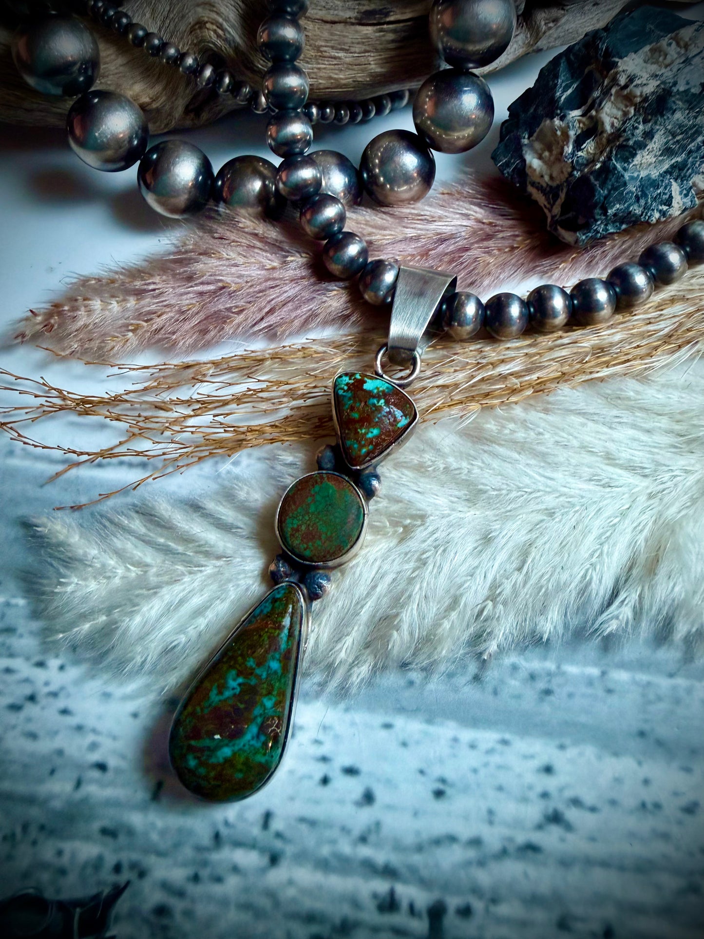 Ella Peter Three Stone Drop Pendant