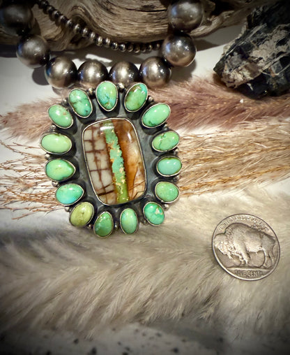 Megan's VAULTED Ella Peter Square Sonoran and Ribbon Cluster Ring