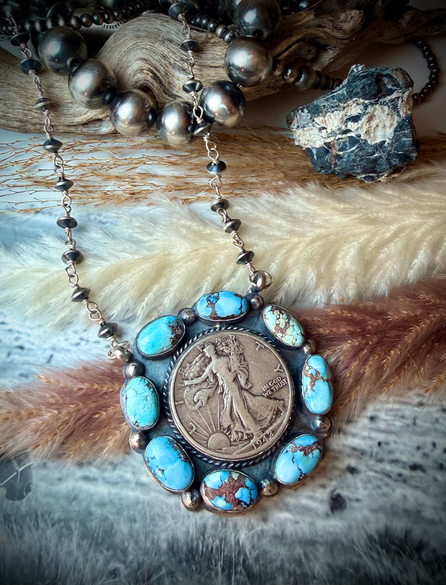 Golden Hills Walking Liberty Half Dollar Pendant Necklace