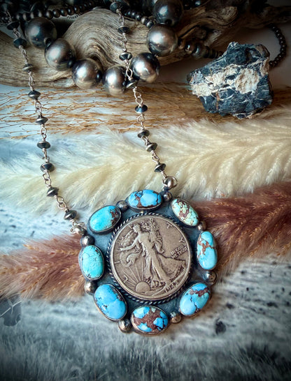 Golden Hills Walking Liberty Half Dollar Pendant Necklace