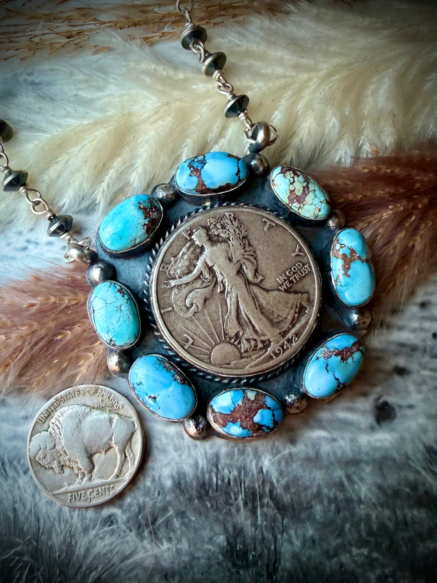 Golden Hills Walking Liberty Half Dollar Pendant Necklace