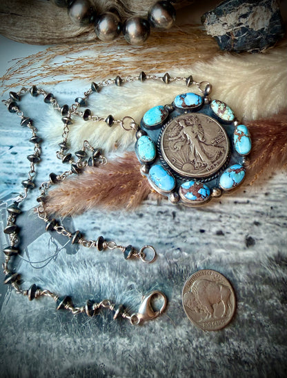 Golden Hills Walking Liberty Half Dollar Pendant Necklace