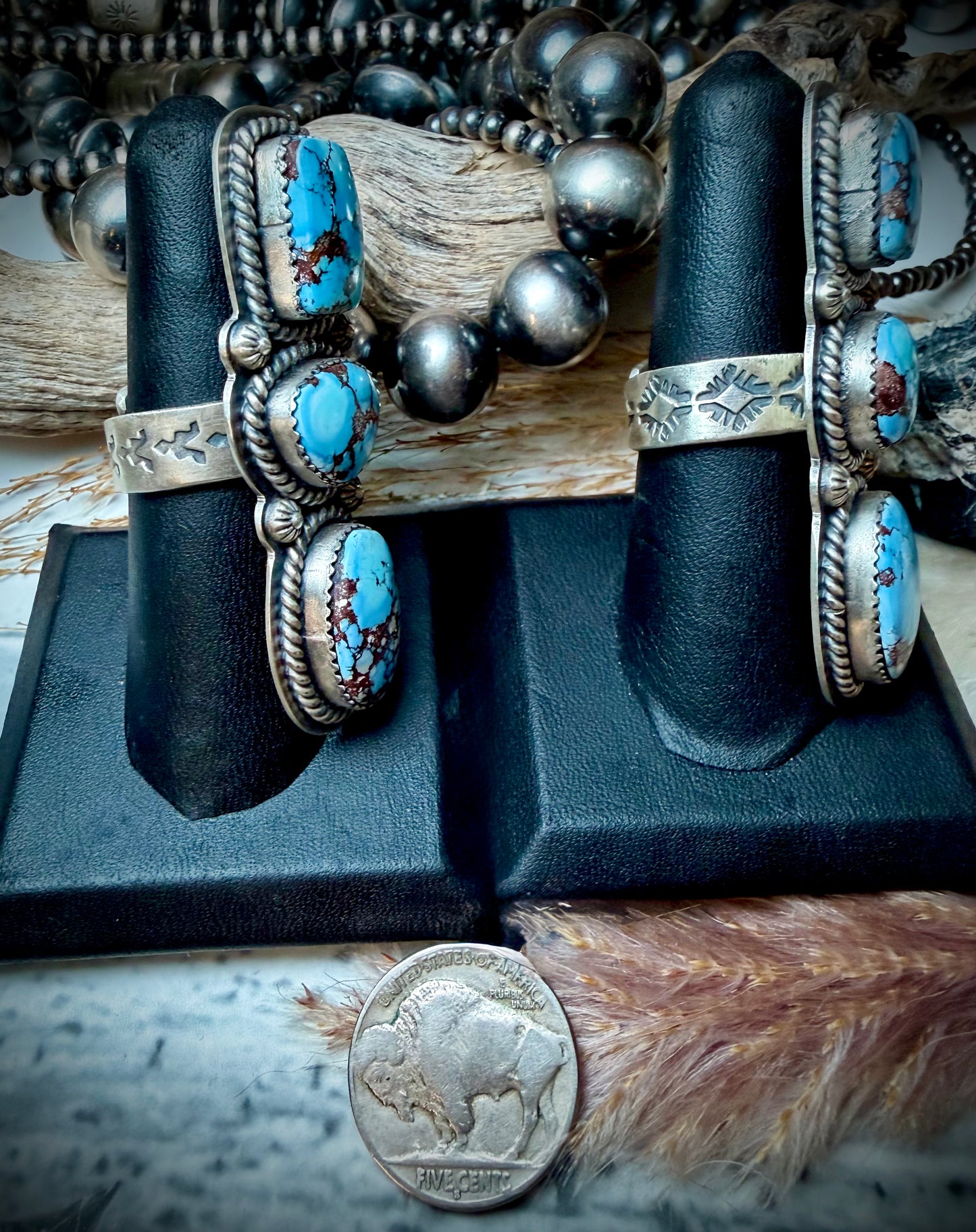 Three Stone Golden Hills Crawler Ring