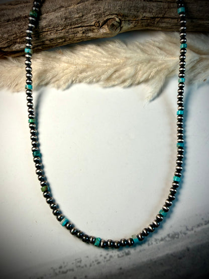 Turquoise & 4mm Pearl Necklaces