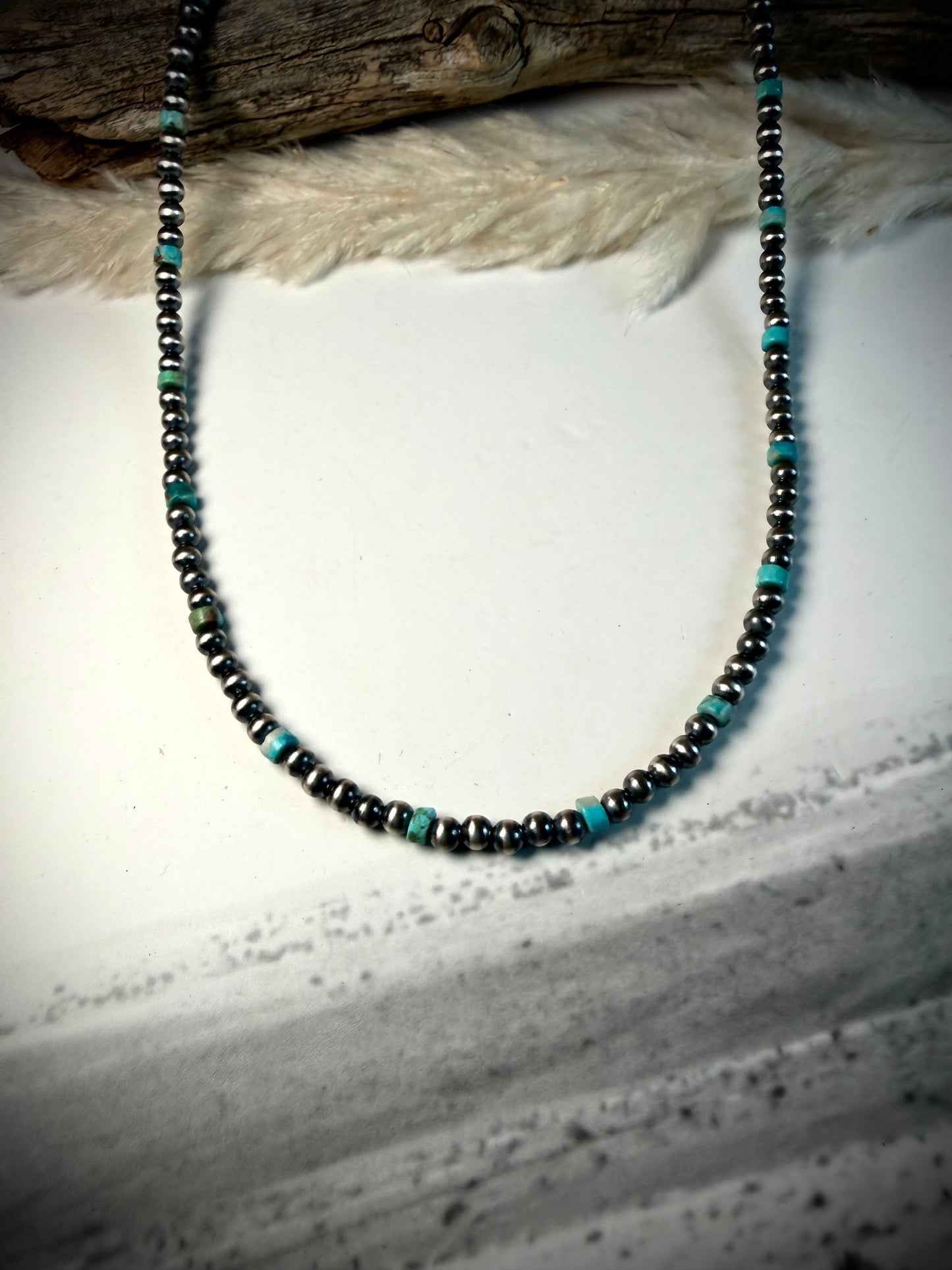 Turquoise & 4mm Pearl Necklaces