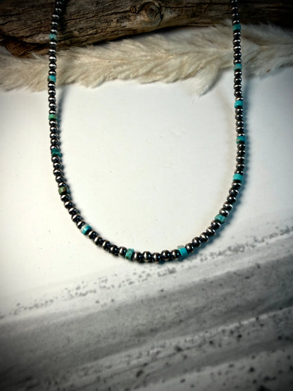 Turquoise & 4mm Pearl Necklaces