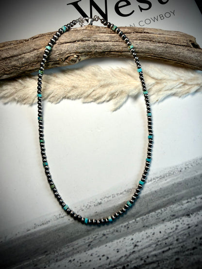 Turquoise & 4mm Pearl Necklaces
