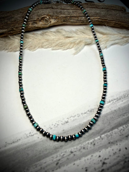 Turquoise & 4mm Pearl Necklaces