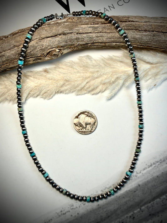 Turquoise & 4mm Pearl Necklaces