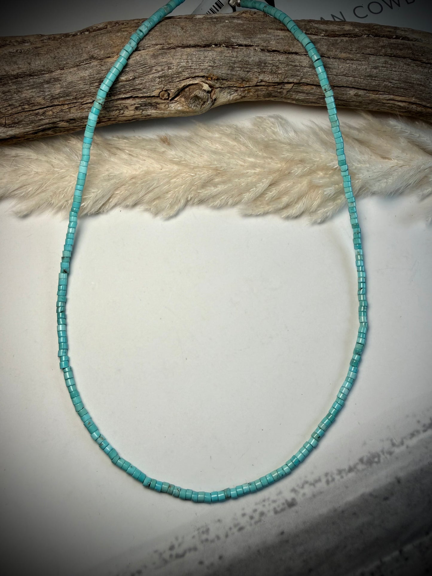 16" Dainty Heishi Turquoise Necklace