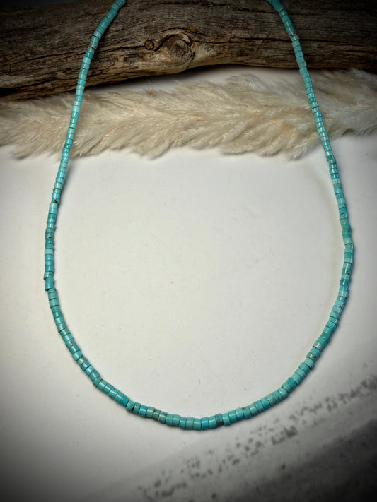 16" Dainty Heishi Turquoise Necklace