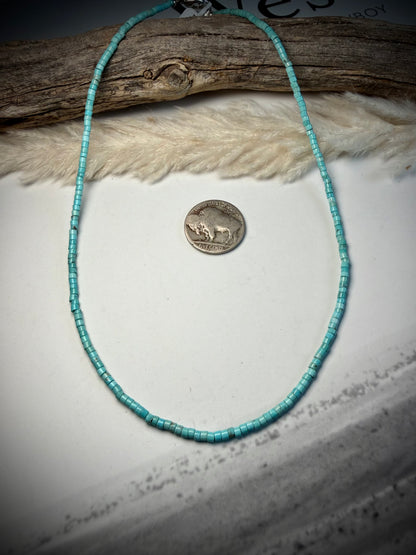 16" Dainty Heishi Turquoise Necklace
