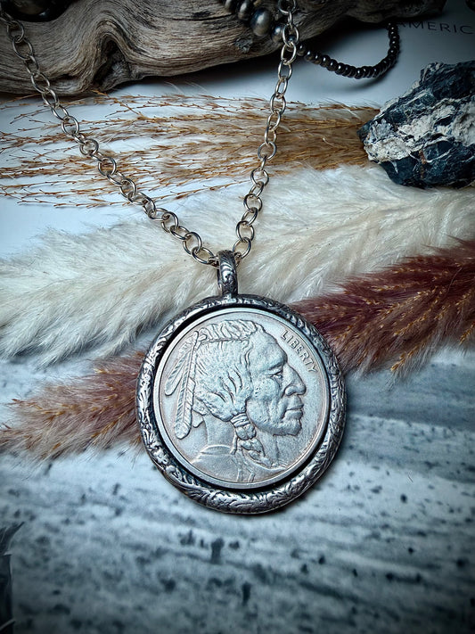 Buffalo Coin Pendant Necklace