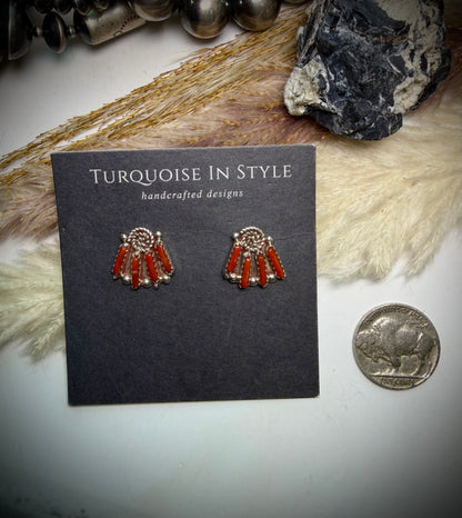 Tammy Wyaco Small Red Coral Studs